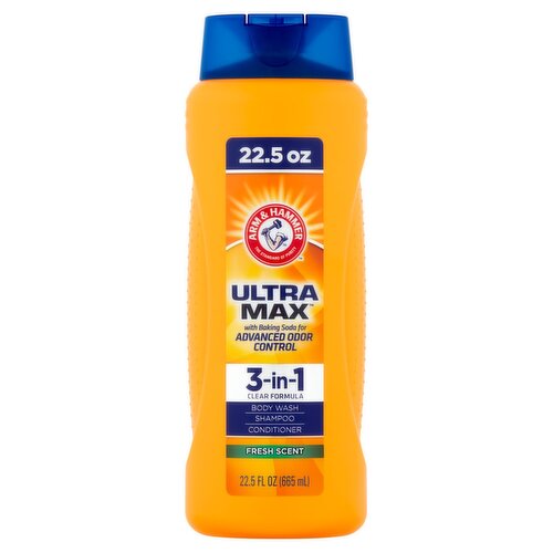 Arm & Hammer Ultra Max Fresh Scent 3-in-1 Body Wash, Shampoo and Conditioner, 22.5 fl oz