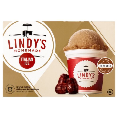 Lindy's Homemade Root Beer Italian Ice, 6 fl oz, 6 count