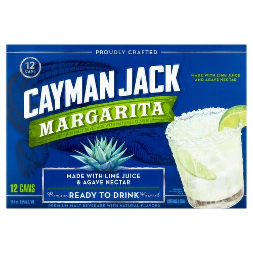 Cayman Jack Margarita Premium Malt Beverage, 12 count, 12 fl oz
