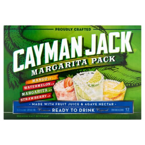 Cayman Jack Margarita Pack Premium Malt Beverage, 12 fl oz, 12 count