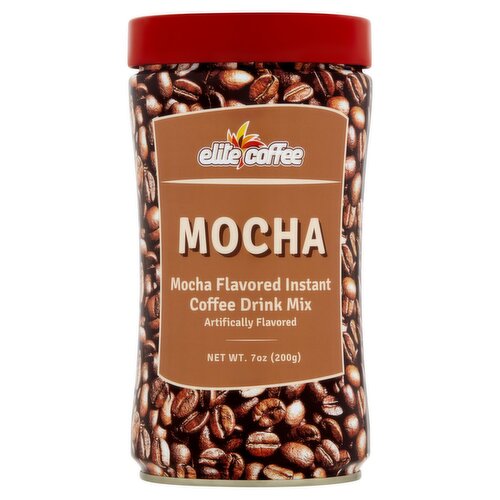 Elite Mocha Flavored Instant Coffee Drink Mix, 7 oz