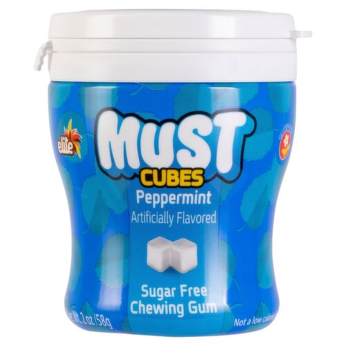 Elite Must Cubes Peppermint Flavored Sugar Free Chewing Gum, 2 oz