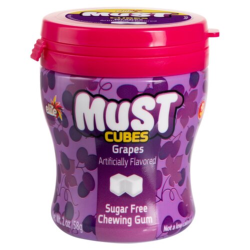 Elite Must Cubes Grapes Sugar Free Chewing Gum, 2 oz