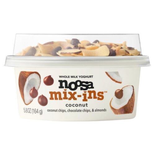 Noosa Mix-Ins Coconut Chips, Chocolate Chips, & Almonds Whole Milk Yoghurt, 5.8 oz