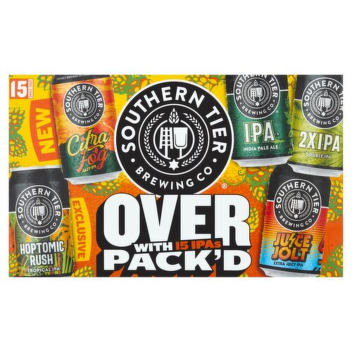 Southern Tier Brewing Co Over Pack'D IPAs, 12 oz, 15 count