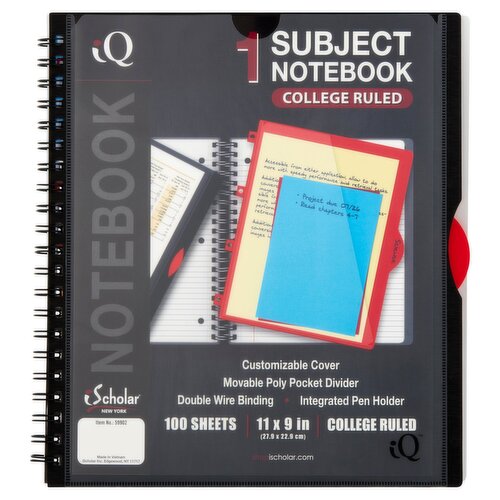 iScholar New York 1 Subject College Ruled Notebook, 100 sheets