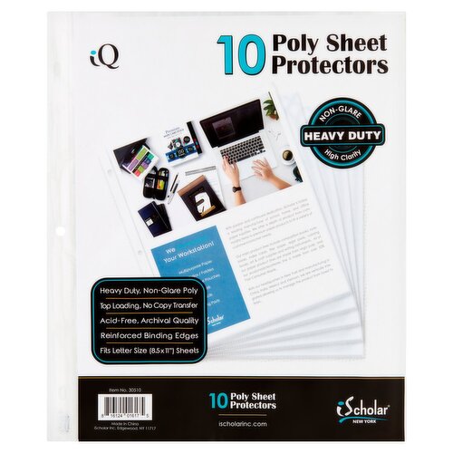 iScholar New York iQ Poly Sheet Protectors, 10 count