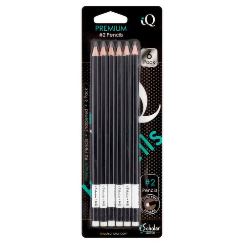 iQ Premium #2 Sharpened Pencils, 6 count