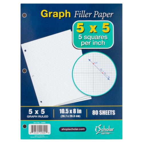 iScholar Graph Filler Paper, 80 sheet