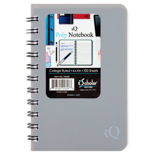 iScholar New York iQ 6 x 4 in College Ruled Poly Notebook, 100 sheets