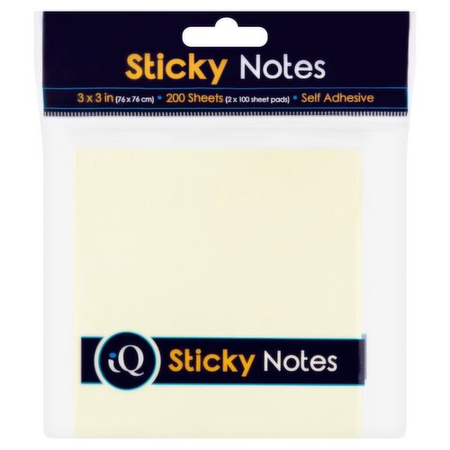 iQ 3 x 3 in Sticky Notes, 200 count