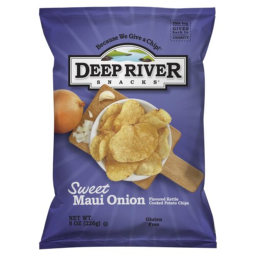 Deep River Snacks Sweet Maui Onion Flavored Kettle Cooked Potato Chips, 8 oz