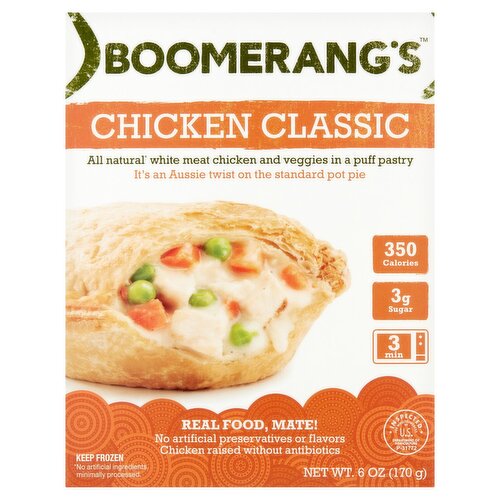 Boomerang's Chicken Classic Pot Pie, 6 oz