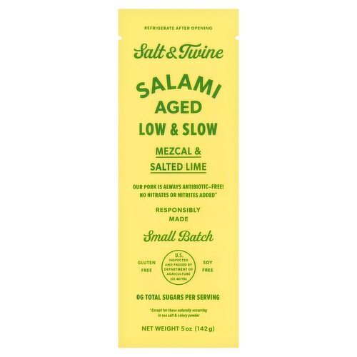 Salt & Twine Mezcal & Salted Lime Salami, 5 oz