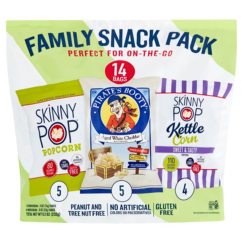 Skinny Pop & Pirate's Booty Family Snack Pack, 14 count, 8.2 oz