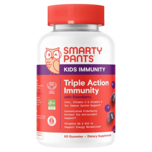 Smarty Pants Kids Triple Action Immunity with Elderberry Dietary Supplement, 60 count