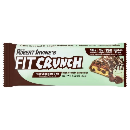 Chef Robert Irvine's Fit Crunch Mint Chocolate Chip High Protein Baked Bar, 1.62 oz