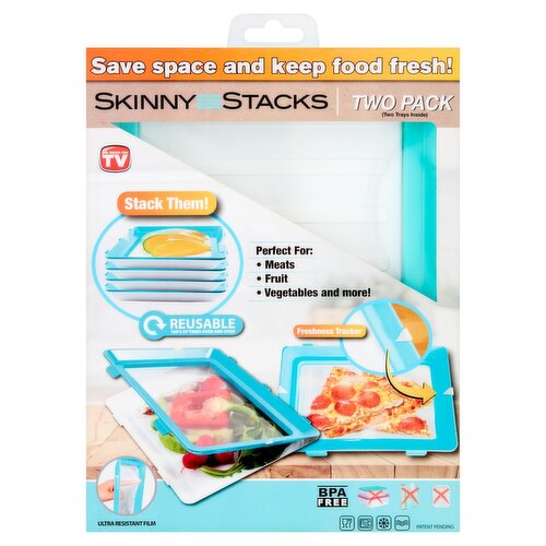 Skinny Stacks Food Storage Trays, 2 pack