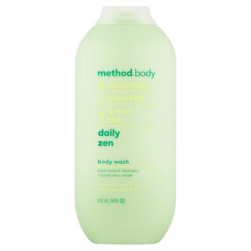 Method Body Daily Zen Cucumber, Seaweed, Green Tea Body Wash, 18 fl oz