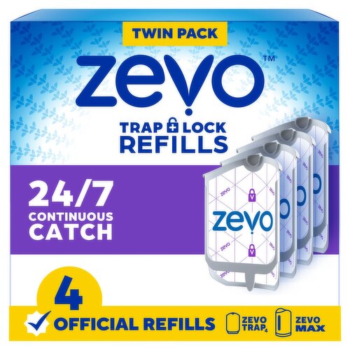 Zevo House Flies Trap Lock Refills Cartridges Value Pack, 4 Count