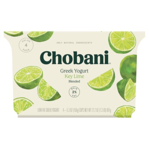 Chobani Key Lime Blended Greek Yogurt Value Pack, 5.3 oz, 4 count