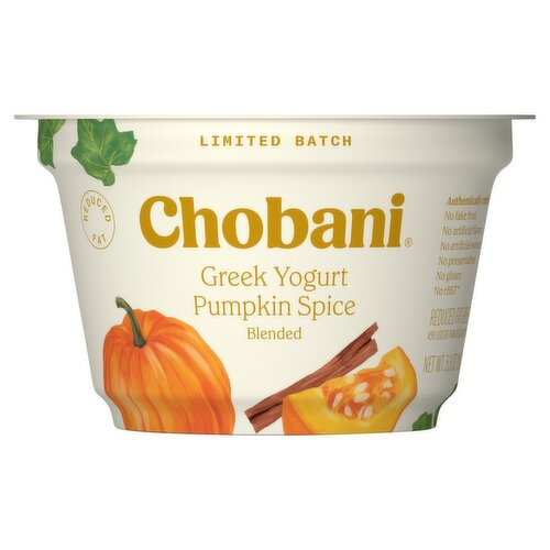 Chobani Pumpkin Spice Blended Reduced Fat Greek Yogurt, 5.3 oz