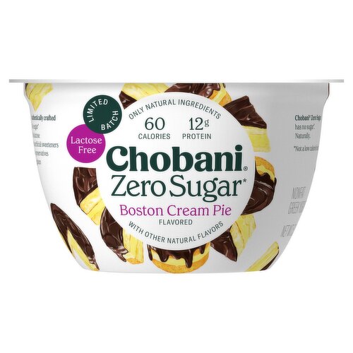 Chobani Zero Sugar Boston Cream Pie Nonfat Greek Yogurt, 5.3 oz