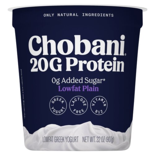 Chobani 20G Protein Lowfat Plain Greek Yogurt, 32 oz