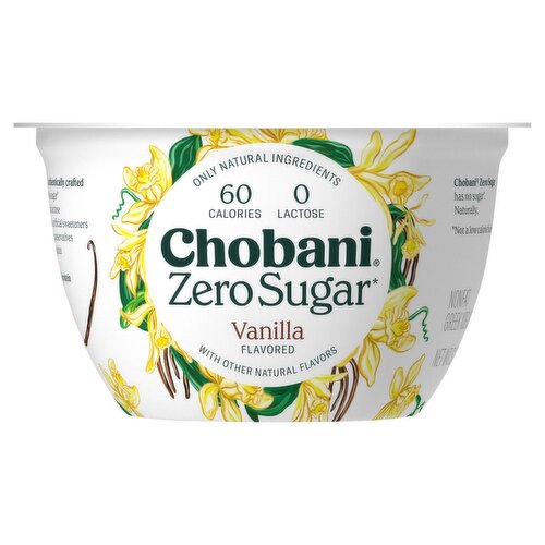 Chobani Zero Sugar Vanilla Flavored Greek Yogurt, 5.3 oz