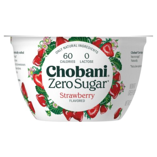 Chobani Zero Sugar Strawberry Flavor Nonfat Greek Yogurt, 5.3 oz