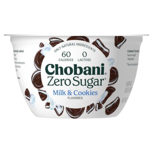 Chobani Zero Sugar Milk & Cookies Flavored Nonfat Greek Yogurt, 5.3 oz