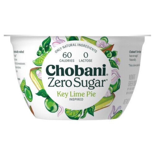 Chobani Zero Sugar Key Lime Pie Inspired Nonfat Greek Yogurt, 5.3 oz