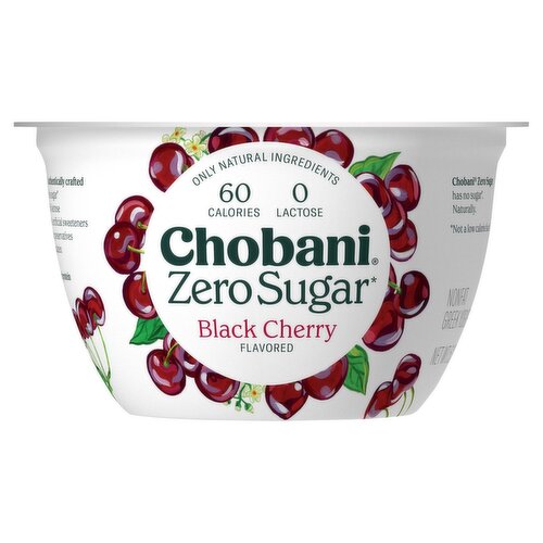 Chobani Zero Sugar Black Cherry Flavored Nonfat Greek Yogurt, 5.3 oz