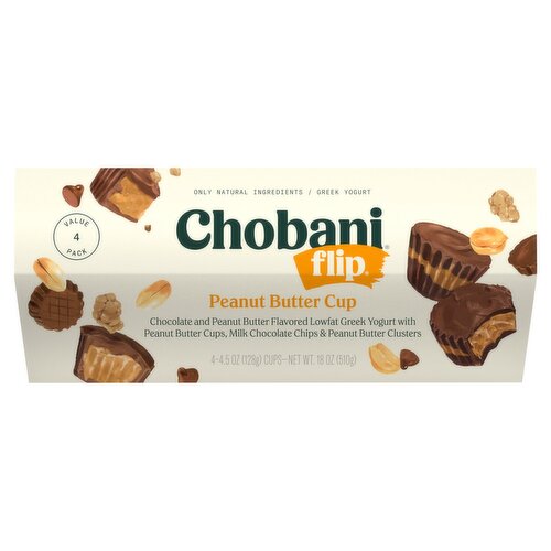 Chobani Flip Peanut Butter Cup Greek Yogurt Value Pack, 4.5 oz, 4 count