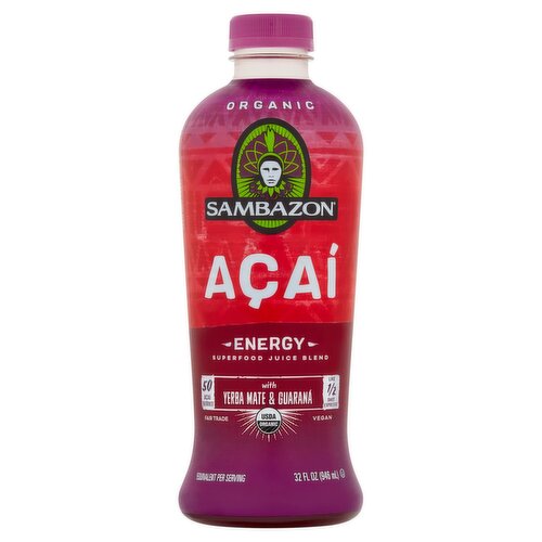 Sambazon Organic Acai Energy Superfood Juice Blend, 32 fl oz