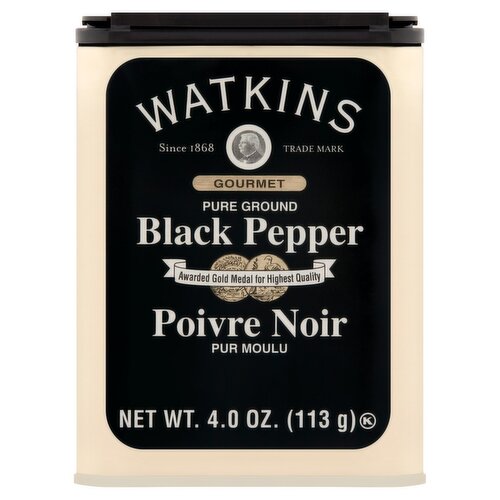 Watkins Gourmet Pure Ground Black Pepper, 4.0 oz