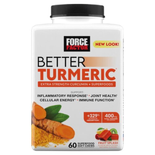 Force Factor Better Turmeric Fruit Splash Dietary Supplement, 60 count 