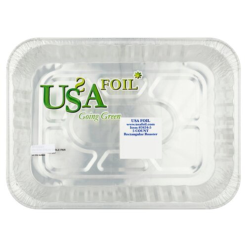 USA Foil Rectangular Roaster Pan, 5 count