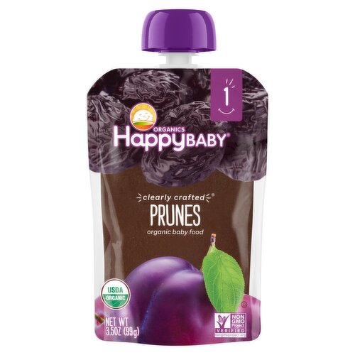 Happy Baby Organics Clearly Crafted Prunes Organic Baby Food, Stage 1, 3.5 oz