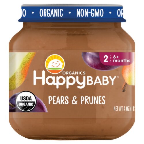 Happy Baby Organics Pears & Prunes Baby Food, Stage 2, 6+ months, 4 oz