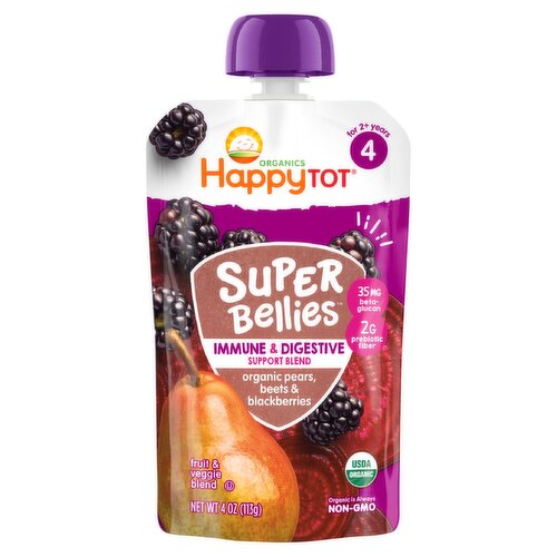 Happy Tot Organics Super Bellies Fruit & Veggie Blend Baby Food, 4 oz