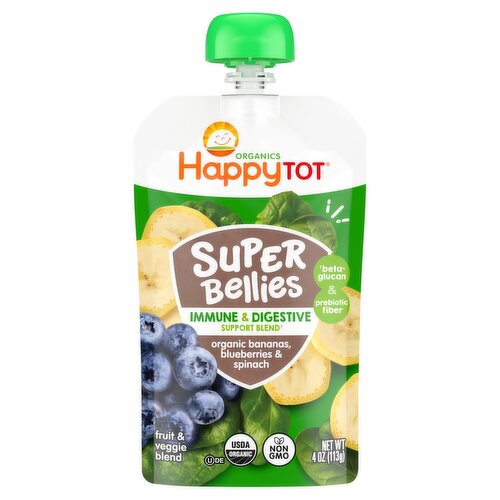 Happy Tot Organics Super Bellies Fruit & Veggie Blend Baby Food, 4 oz