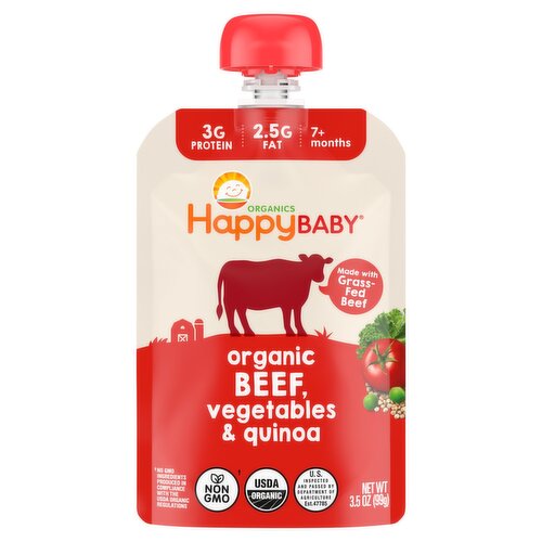 Happy Baby Organics Organic Beef, Vegetables & Quinoa, 7+ Months, 3.5 oz
