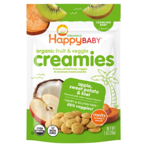 Happy Baby Organics Organic Creamies Apple, Sweet Potato & Kiwi Baby Food, 1 oz