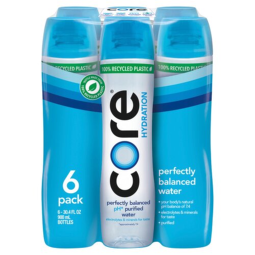 Core Hydration Purified Water, 30.4 fl oz, 6 count