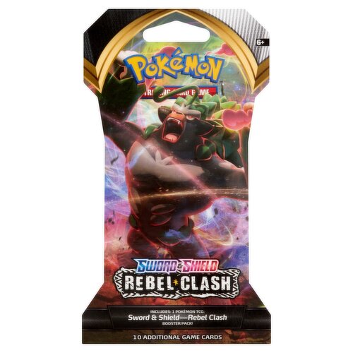 Pokémon Sword & Shield Rebel Clash Trading Card Game Booster Pack, 6+, 10 count