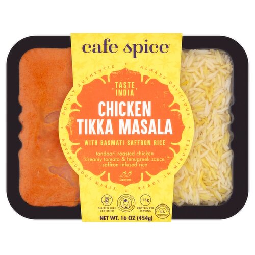 Cafe Spice Chicken Tikka Masala with Basmati Saffron Rice, 16 oz