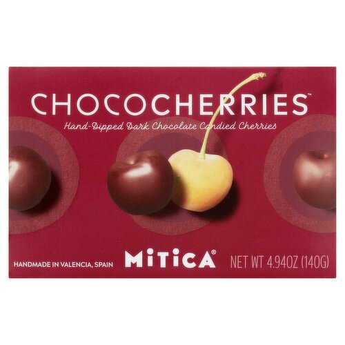 Mitica Chococherries Hand-Dipped Dark Chocolate Candied Cherries, 4.94 oz