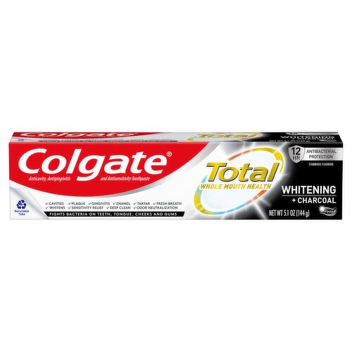 Colgate Total Whitening + Charcoal Toothpaste, 5.1 oz