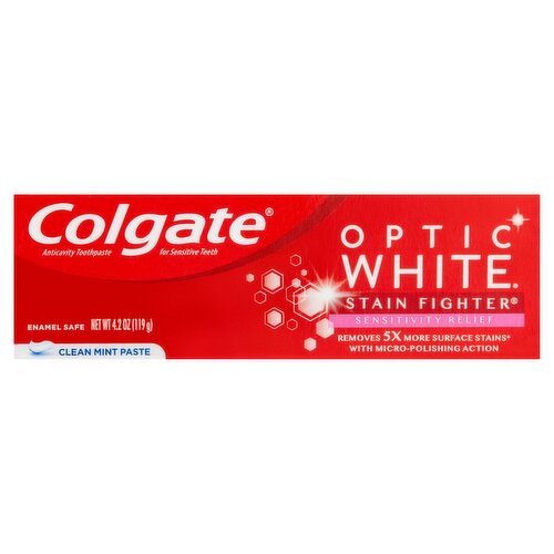 Colgate Optic White Stain Fighter Clean Mint Paste, 4.2 oz